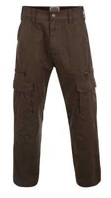KAM Herren Big Size Relaxed Fit Baumwolle Kampf-/Cargohose in Khaki