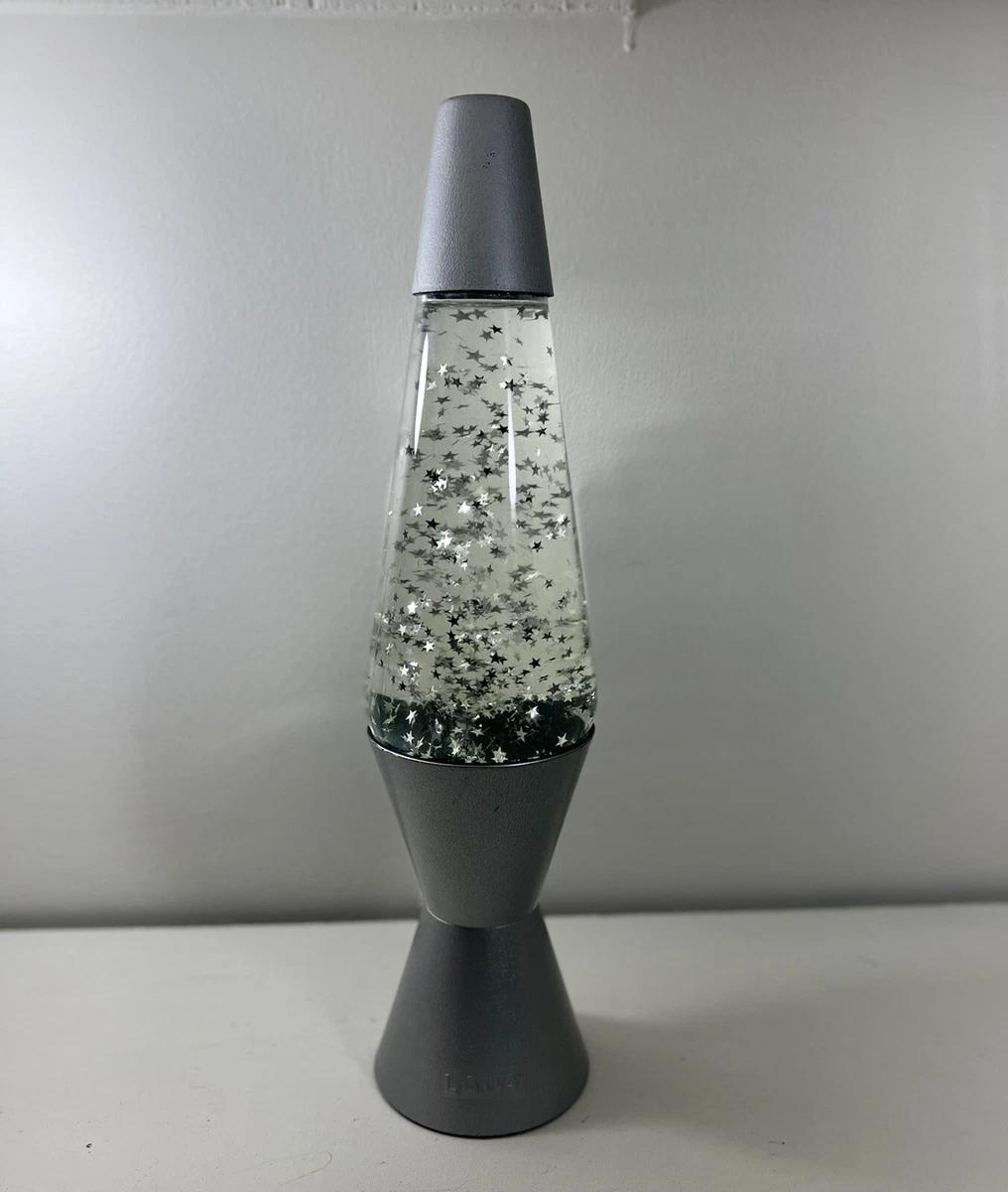 Lava Lamp Glitter Stars Blue Green Vintage 16 3 4 inches tall