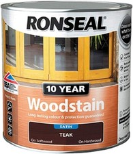 Ronseal 10Year Wood Satin Finish Varnish  Teak  2.5L
