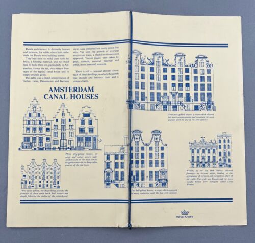 KLM ROYAL DUTCH AIRLINES ROYAL CLASS MENU AMSTERDAM - JAKARTA CANAL HOUSES - Picture 2 of 5