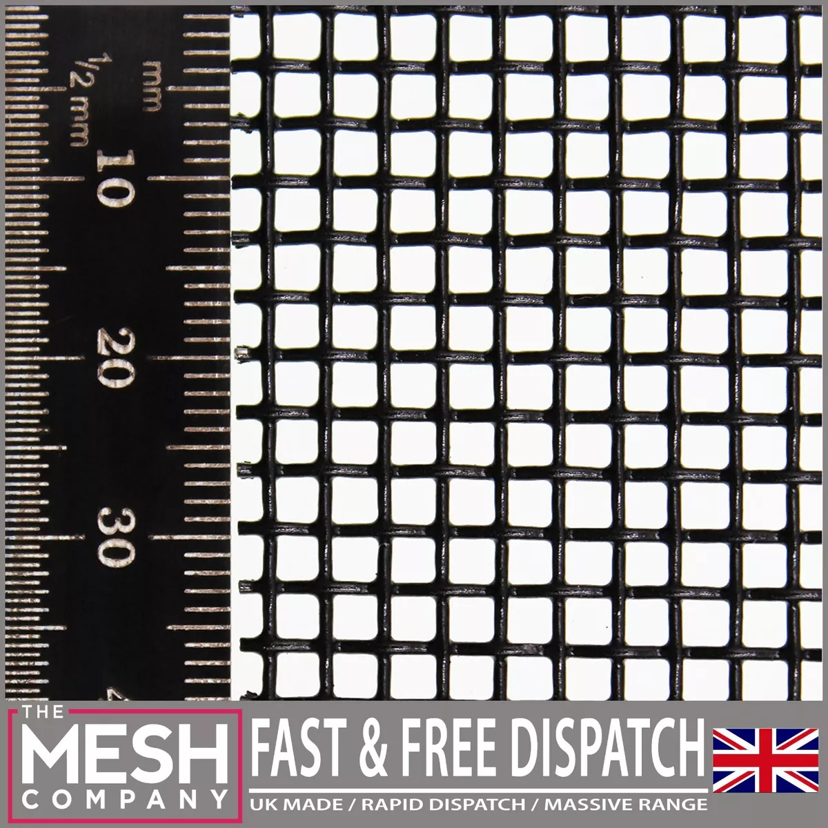 Heavy Duty 8 LPI x 0.7mm Wire 2.48mm Hole Black Epoxy Steel Woven Wire Mesh