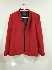 Red blazer with black lining redjacket size 12P Kasper
