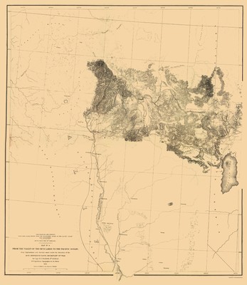 Topographical Map Mud Lakes Nevada California Geographical Davis 1855 23 x 26