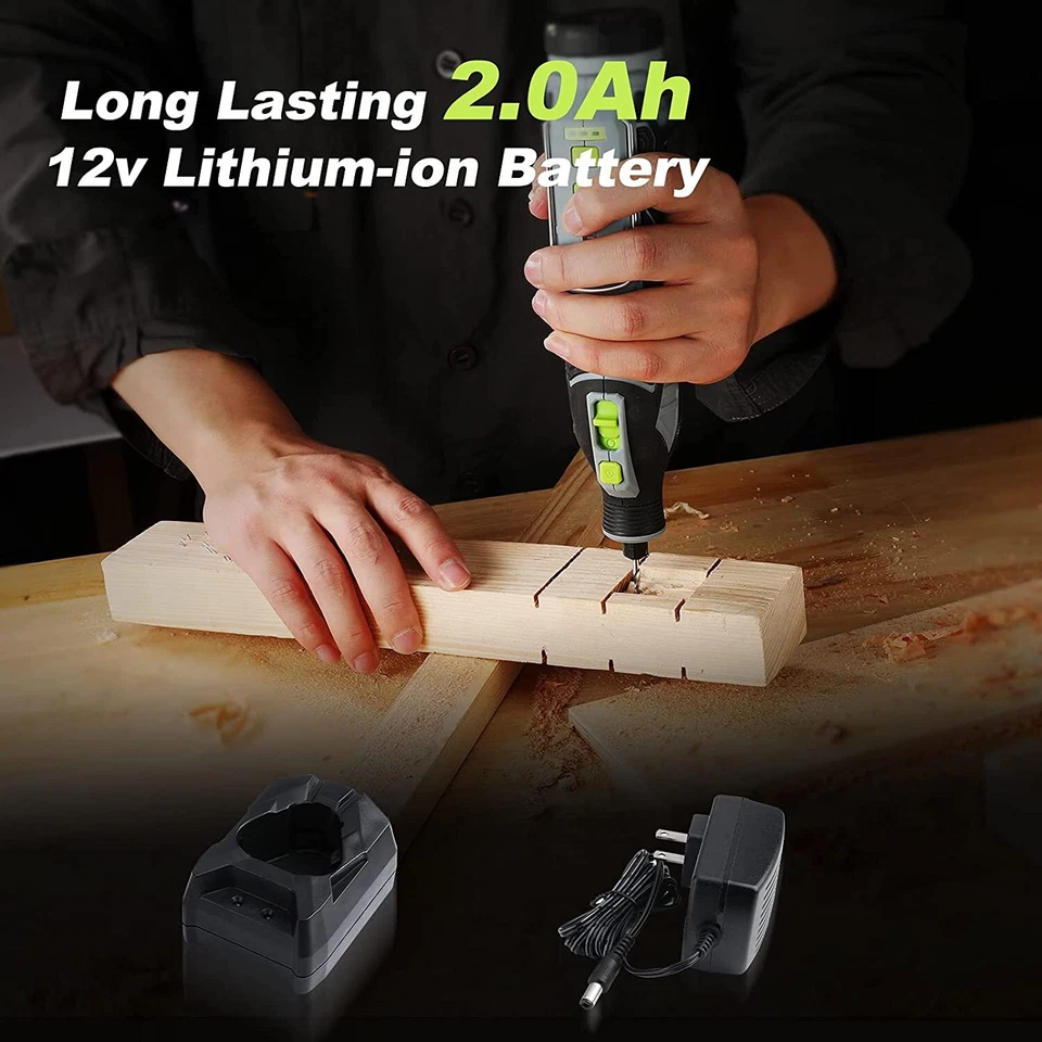 WORKPRO 12V Cordless Rotary Tool Kit 5 Variable Speed 114 Pcs Change Accessories - Image 4 of 4