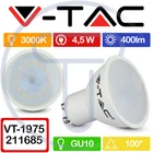 V-TAC VT-1975 211685 LED-Spot GU10 4,5W 100° cover satin 3000K