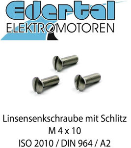 10 Linsensenkschrauben Edelstahl A4 M5x45mm DIN 964 ISO 2010 mit Schlitz 