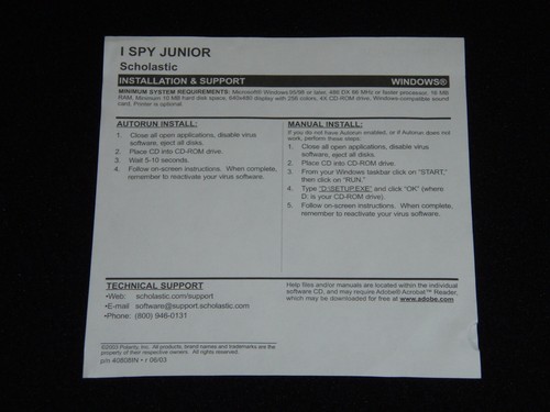 I SPY Junior - Vintage Scholastic Computer Game CD - Picture 2 of 2