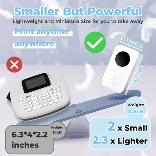 Bluetooth Etikettendrucker Thermodrucker Drahtlos Mini Aufkleber Drucker Tragbar - Bild 6 von 22