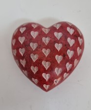 Red Soapstone Agra Love Heart  F4-870614