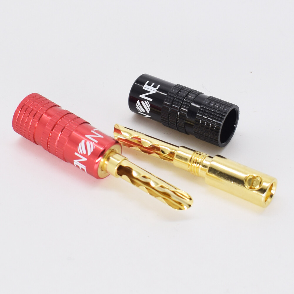 12pairs ELNONE Gold Plated Audio BFA Banana Plug Speaker Cable Hi-Fi Connectors