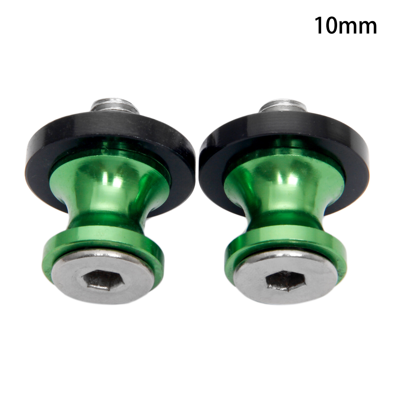 2x10mm Green Motorcycle Swingarm Spool Stand Screws For Kawasaki Ninja