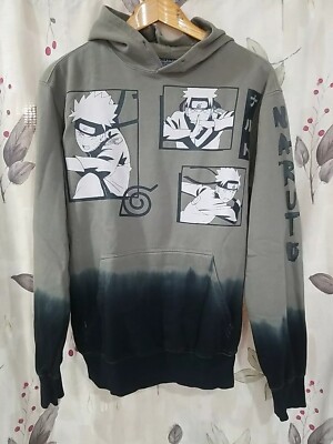 Naruto ~ Hoodie ~ Mens ~ 34/36 ~ Green Graphic Print ~ Shippuden Viz Media 2007 