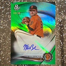 WILL BEDNAR 2022 Bowman Platinum #TOP-92 GREEN AUTO /99 SF Giants Top Prospect