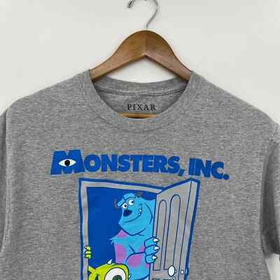 Pixar Monsters Inc T-Shirt Adult Size M Gray Sulley Mike Wazowski