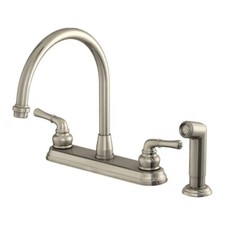 Prestige Collection 2-Handle High-Arc Kitchen Faucet in Brushed Nickel by EZ-FLO