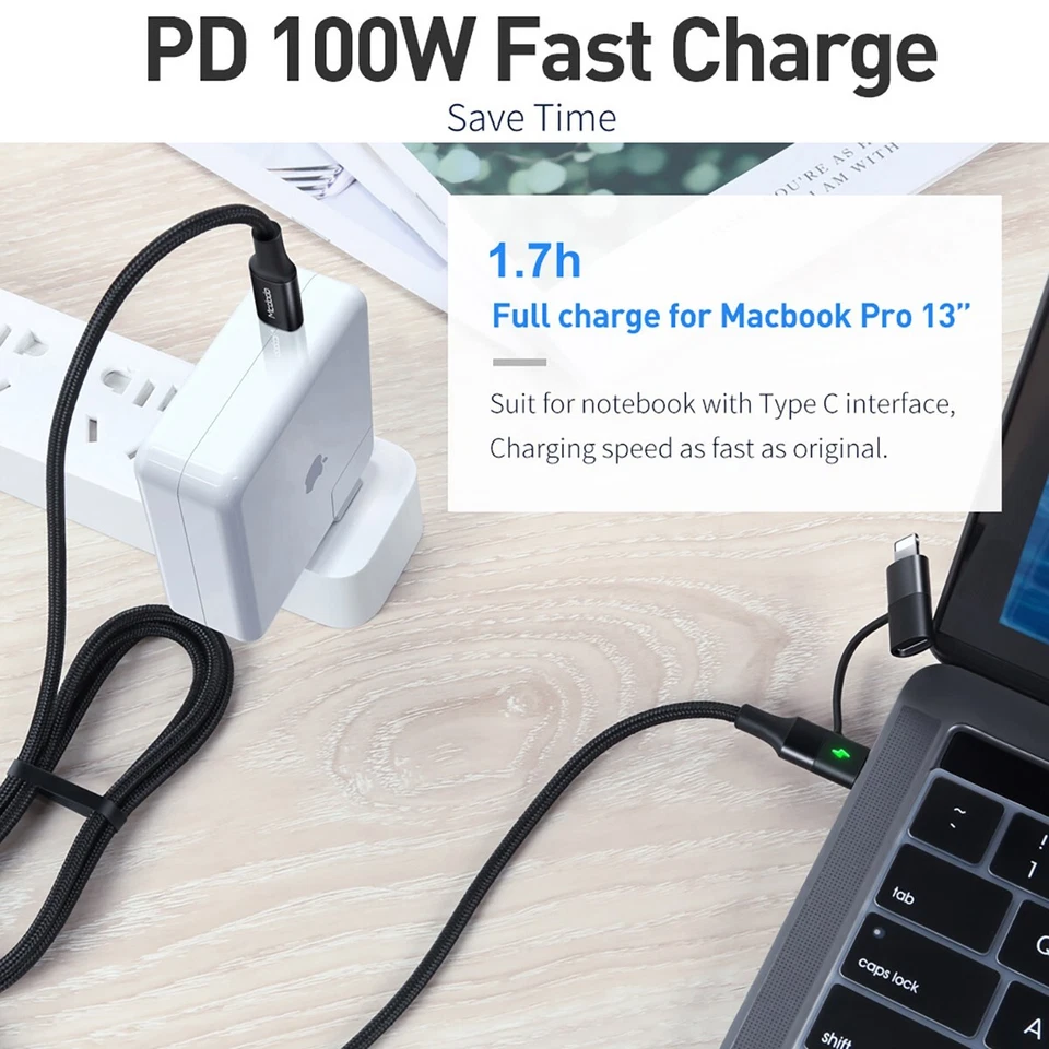 Mcdodo 60W USB-C to Type-C Cable Fast Charger for iPhone 16 15 14 13 Samsung S25 - Image 4 of 4