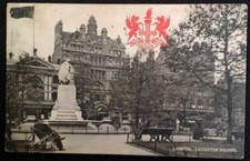 London England Postcard Early 1900s Rare Leicester Square Park Bench 1906 Tucks