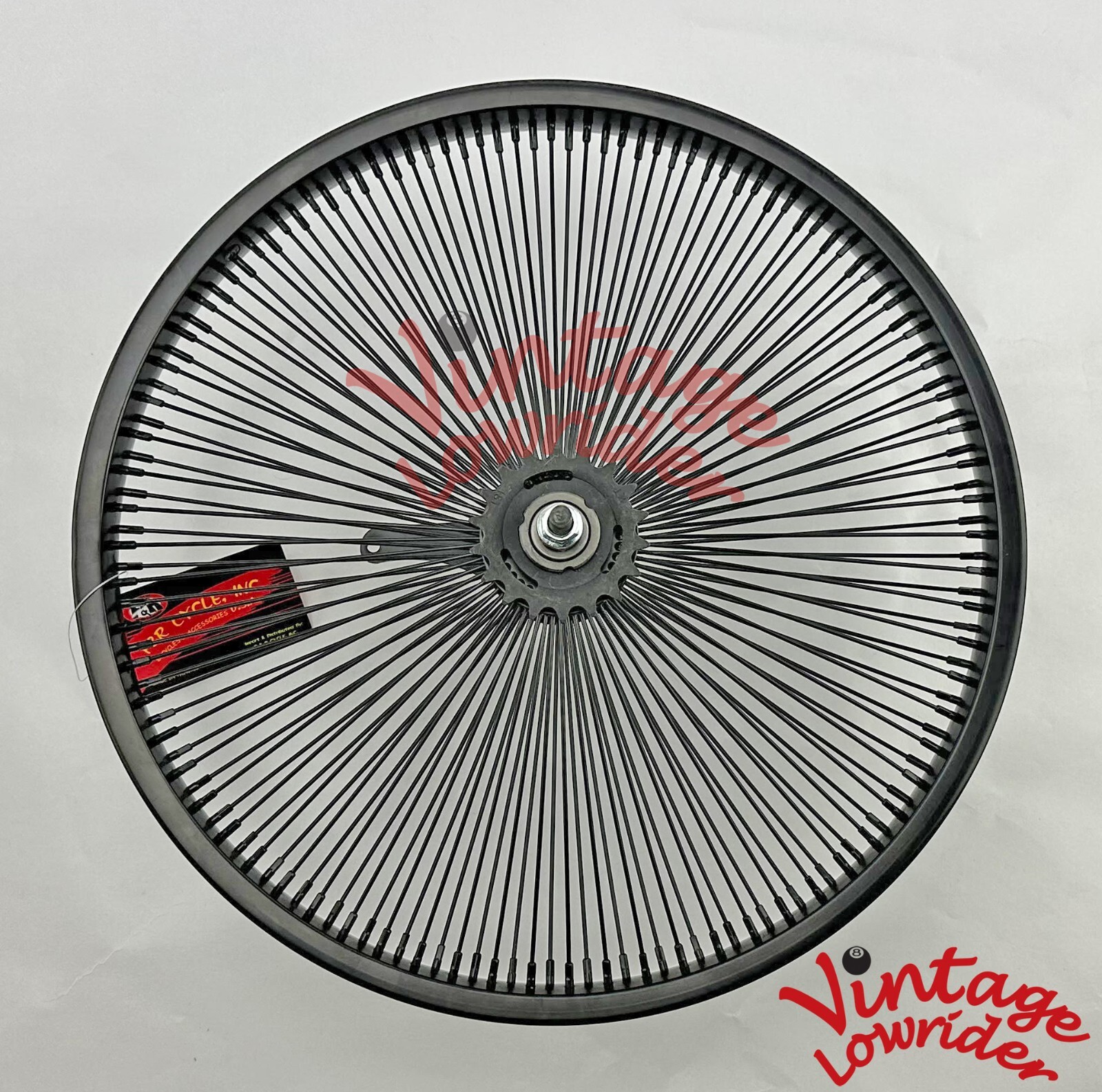 VINTAGE LOWRIDER 20" 144 SPOKE FRONT OR COASTER STEEL BLACK WHEEL 3/8