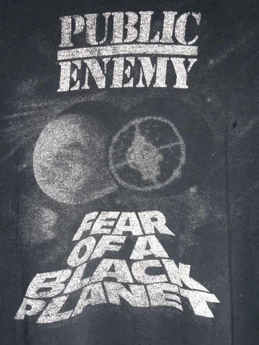 Public Enemy T Shirt Large Mens Fear of Black PLanet 1990s vintage concert t-shirt, vintage, size L, single stitch, B+ condition