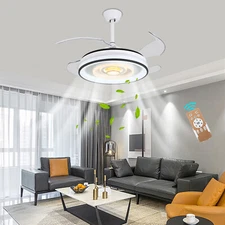 42 in Dimmable LED Ceiling Fan Light Flush Mount Ceiling Fan with Remote Control