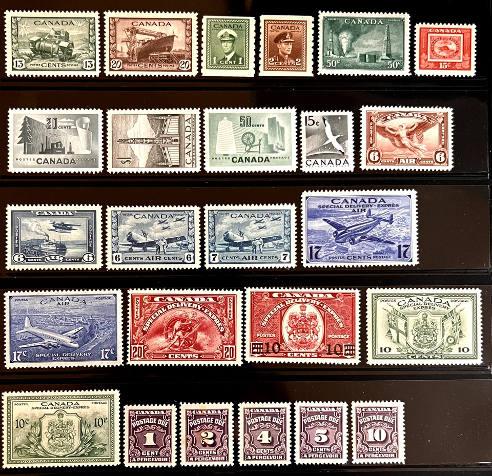 Canada Stamp COLLECTION 73 Diff. Stamps, 1927-54 Issues, Sound Cond OG MNH, F-VF - Image 2 of 2