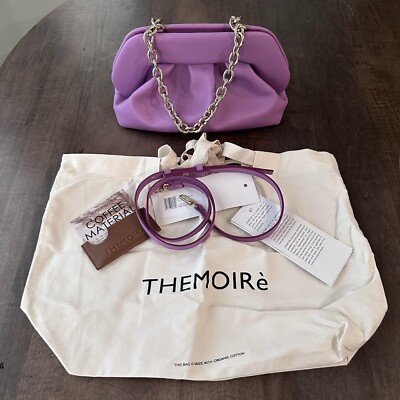 Themoire Coffee Lavender Purple Tia Clutch Bag - Vegan Purse NEW Thermoirè Italy