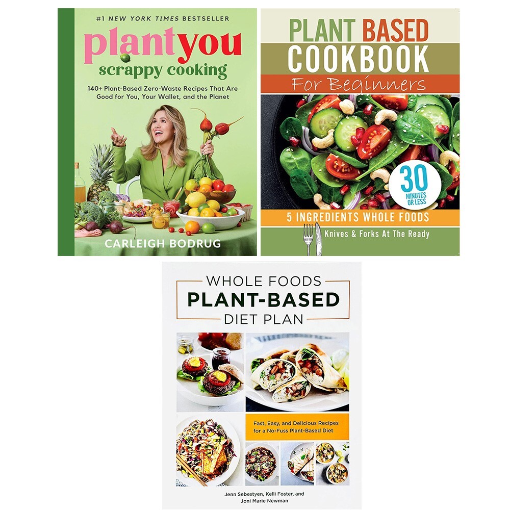 PlantYou Scrappy Cooking (HB),Plant Based Cookbook,Whole Foods Plant 3 Books Set