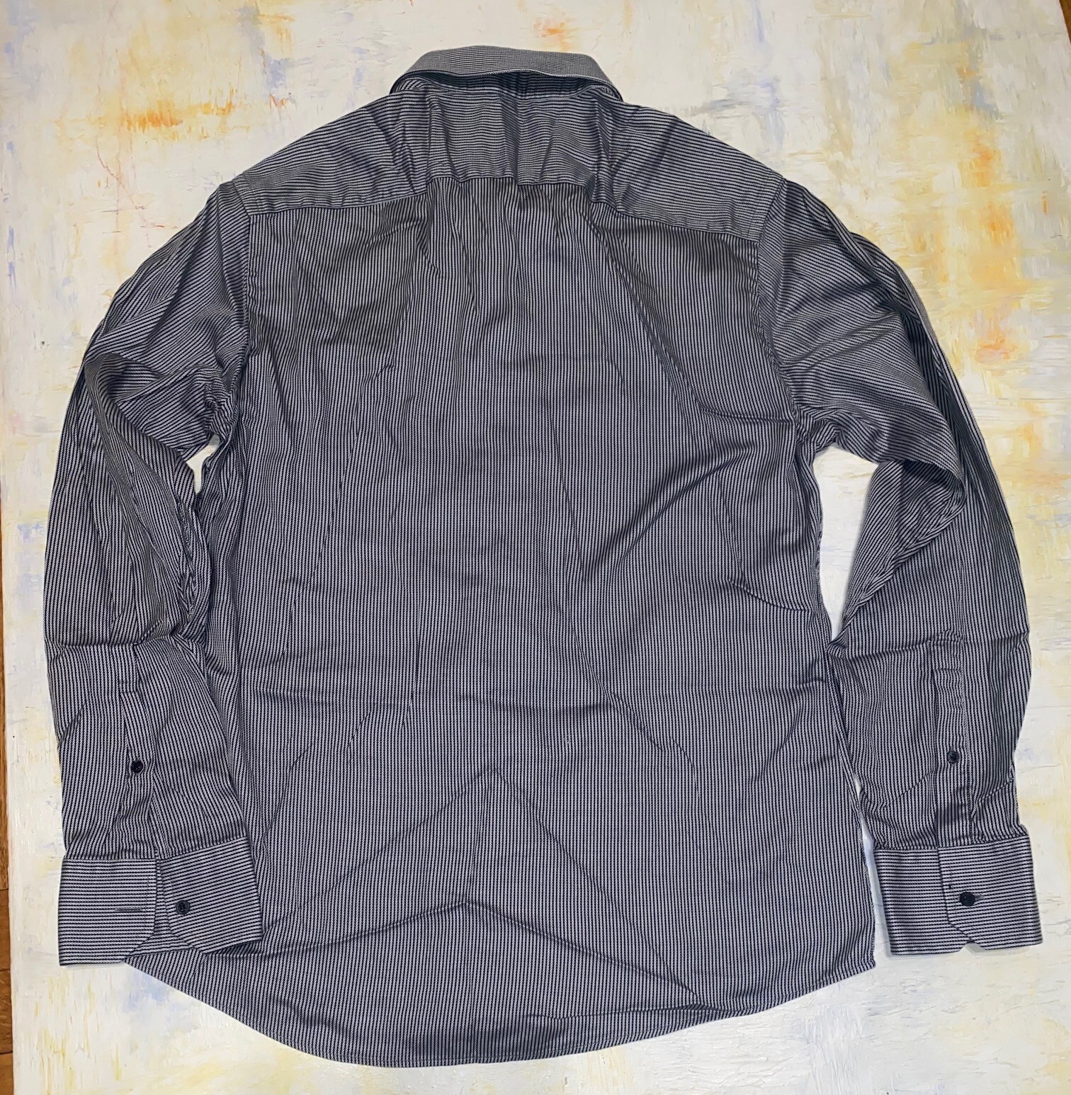 GUCCI Men's Shirt STRIPED GRAY/ BLACK Long Sleeve Size 48/18 eBay