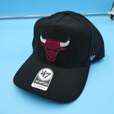 Chicago Bulls Hat Mens Snapback Black Wool Blend '47 Brand Streetwear NBA  New