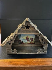 Nativity Manger Cardboard 1950s Vintage Hollander Mold 
