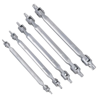 Stecker Torx / Star Flexi Doppelendiger Schwenkkopf T15 - T60 5 Stück 10 Größen