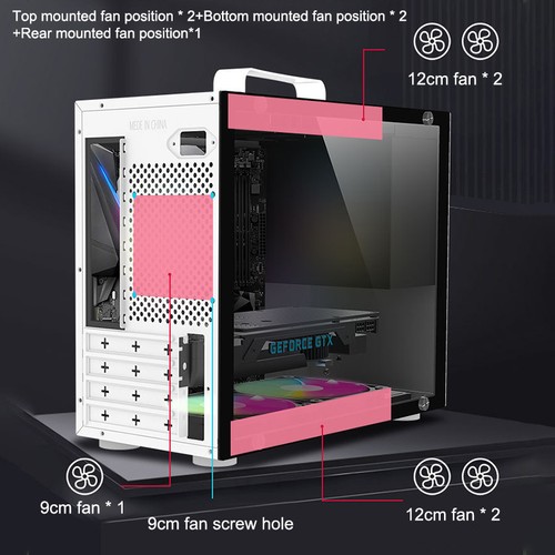 Mini Transparent Computer Case For M-ATX/ITX Motherboard Portable Desktop _ha - Afbeelding 10 van 14