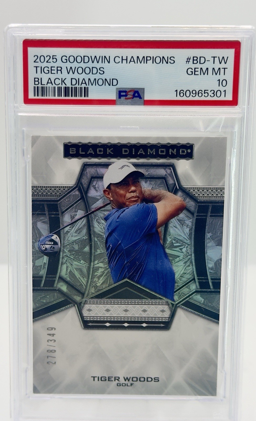 Upper Deck 2023 Goodwin Champions Black Diamond Tiger Woods #BD-TW /349 Golf view 3