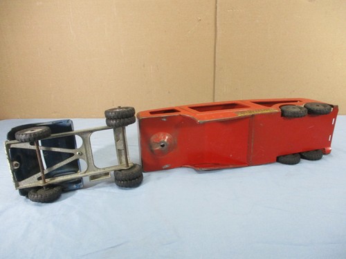 Vintage Structo Auto Transport Semi Truck Car Carrier Pressed Steel - Picture 11 of 13