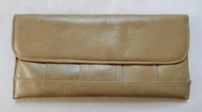 Vintage Late 1970's Soft Light Brown Padded Leather Clutch Bag