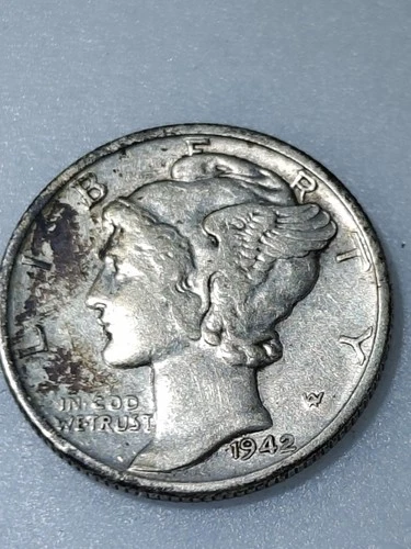 1942 Mercury Dime 90% Silver 10c US Coin Collectible