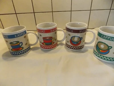 Welico Design Kaffeebecher Set | 4x Coffee Cappuccino Mokka | ca 10cm - Bild 1 von 4