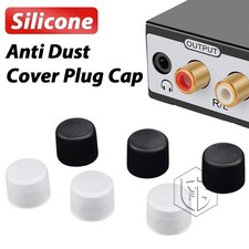 RCA Phono Connector Anti Dust Cover Plug Cap Stopper Silicone/PE Clear Black
