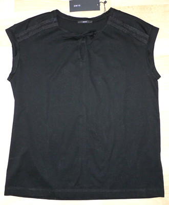 ZERO Shirt Gr.40 schwarz Lochmuster Kurzarm Set ++Neu++