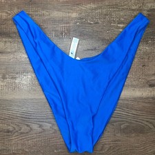 Aerie Cheekier Bikini Bottom Size XXL Blue High Cut Beach Summer NWT