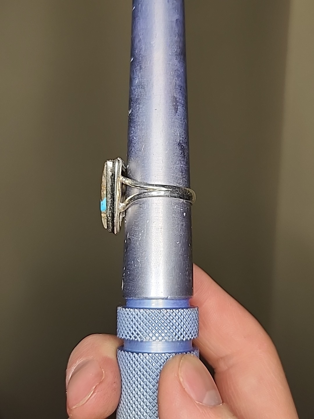 Sterling Silver Turqoise Looking Triangular Shape… - image 3