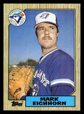 1987 Topps #371 Mark Eichhorn Rookie Card Toronto Blue Jays. rookie card picture