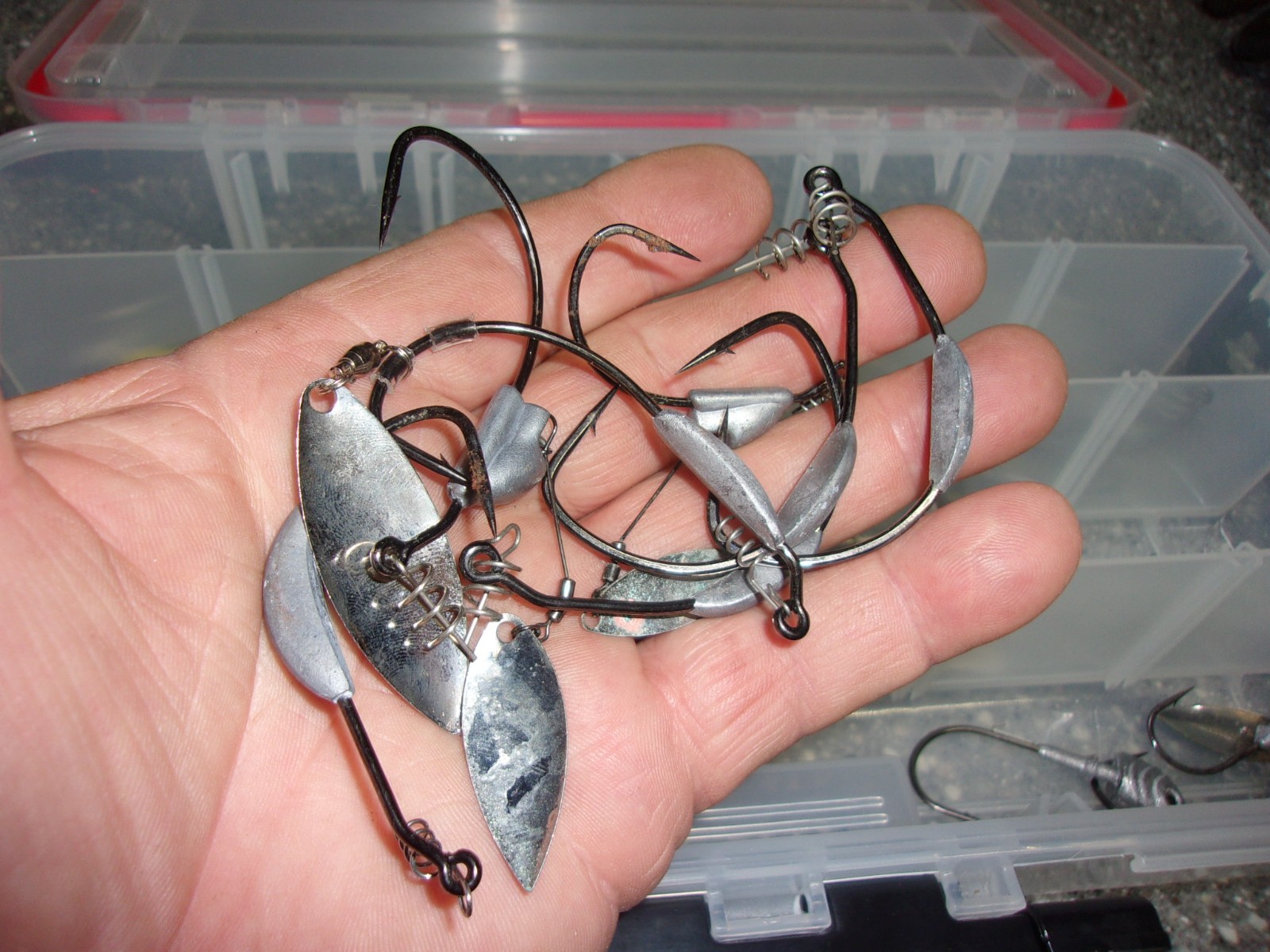 B569 bass fishing lure hook lot weighted heads spinners springs etc. - Image 2