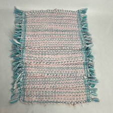 Woven placemats 11x15 set of 5 rattan straw jute wicker Boho Pink Pastel