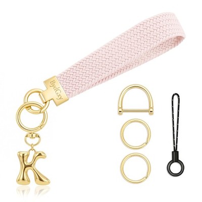 Initial Keychain for Cute, Wristlet Bracelet with Keyring, Stretchy Keychain ...