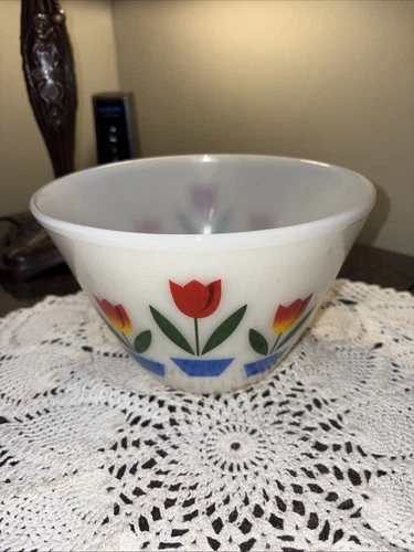 Fire King Tulip Mixing Bowl—8.5” Diameter & 5 1/4” Deep
