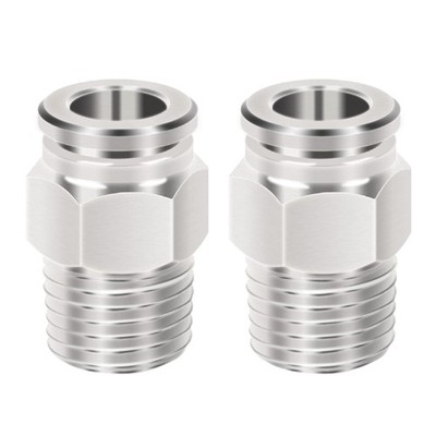 2 PCS Pneumatic BPC Push To Connect Air Fitting 3/8 Tube OD x 1/8 NPT Male
