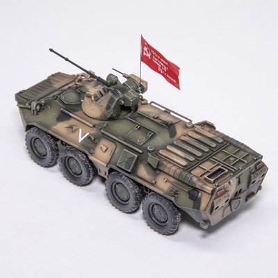 ARTISAN 1/72 Russian BTR-80A Armored Vehicle + Red Flag Painted static Model