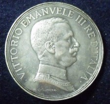 MONETA GETTONE 5 LIRE ITALIA 1914 VITTORIO EMANUELE III.