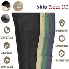 Tactical Men's Cargo Pants Waterproof Work Pants Outdoor Hiking Combat Trousers